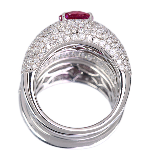 ビルマ産(ミャンマー産)非加熱ルビー 1.75ct ダイヤモンド 2.0ct 