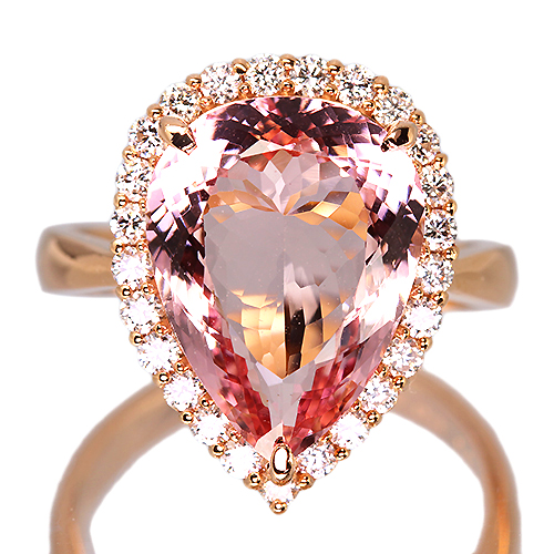 モルガナイト 5.41ct ダイヤモンド 0.46ct ピンクゴールド リング(指輪