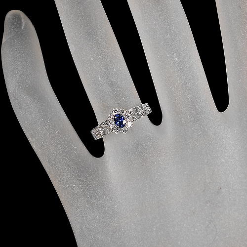 最終交渉可JG82★高級 ベニトアイト0.06ct ダイヤ プラチナ リング鑑付 最終交渉可JG82☆高級 ベニトアイト0.06ct ダイヤ プラチナ