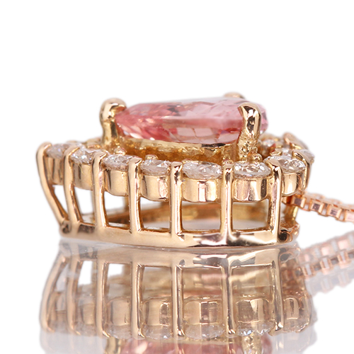 ハートシェイプパパラチアサファイア 0.5ct ダイヤモンド ピンク ハートシェイプパパラチアサファイア 0.5ct ダイヤモンド ピンク
