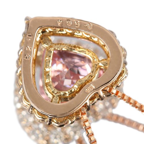 ハートシェイプパパラチアサファイア 0.5ct ダイヤモンド ピンク