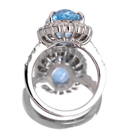 サンタマリアアクアマリン 4.6ct ダイヤモンド 1.1ct プラチナ