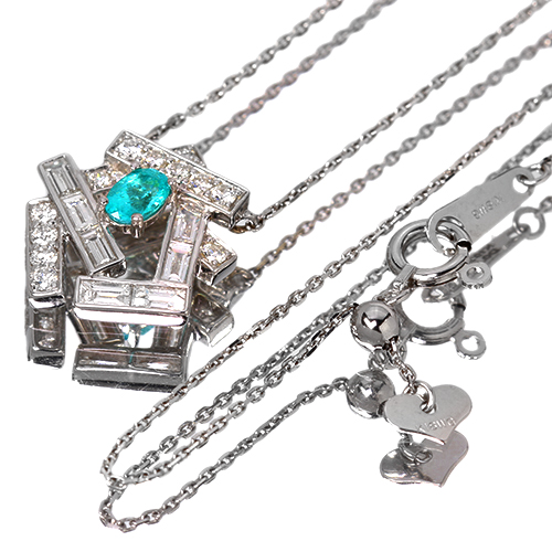 ブラジル産パライバトルマリン 0.22ct バケットカットダイヤモンド 