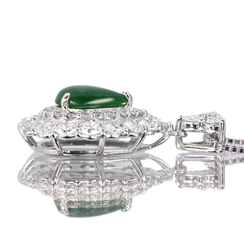 翡翠(ヒスイ) 0.7ct ダイヤモンド 1.0ct プラチナ ネックレス
