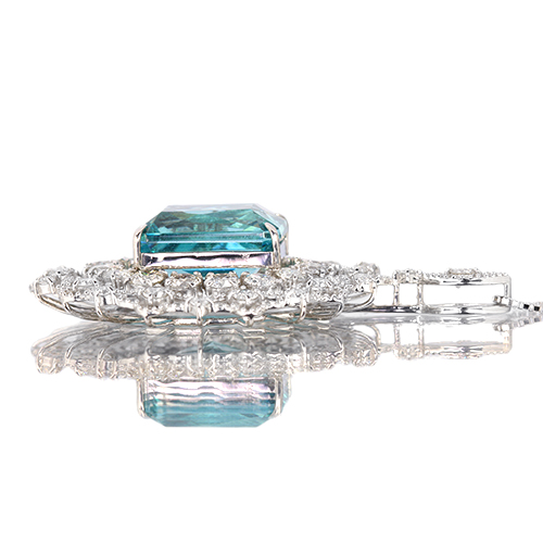 プラチナ900 天然ブルーアパタイト0.25ct ペンダントトップ