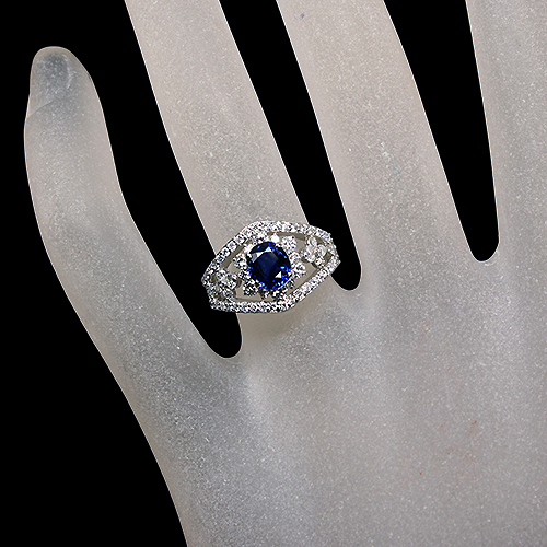 ロイヤルブルーサファイア 1.1ct ダイヤモンド 0.7ct プラチナ リング