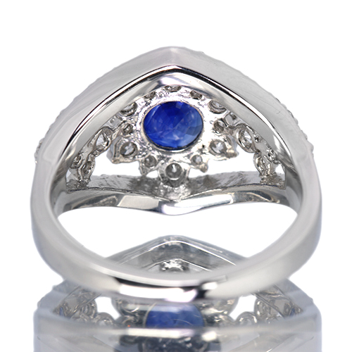 ロイヤルブルーサファイア 1.1ct ダイヤモンド 0.7ct プラチナ リング