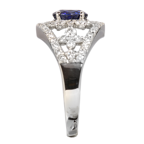 ロイヤルブルーサファイア 1.1ct ダイヤモンド 0.7ct プラチナ リング