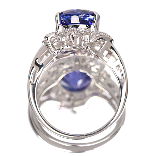 タンザナイト 約6ct ダイヤモンド 0.2ct プラチナ リング(指輪