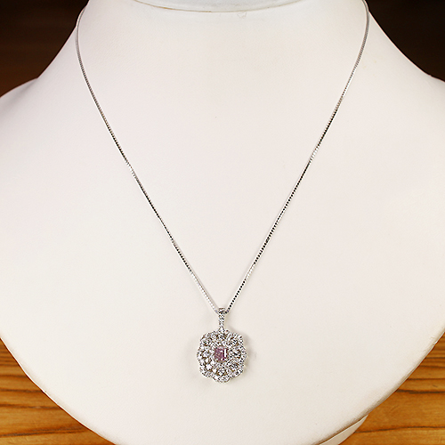 パープルダイヤモンド 0.343ct/FPP/I1 ダイヤモンド 0.6ct プラチナ