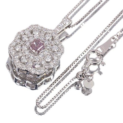 パープルダイヤモンド 0.343ct/FPP/I1 ダイヤモンド 0.6ct プラチナ