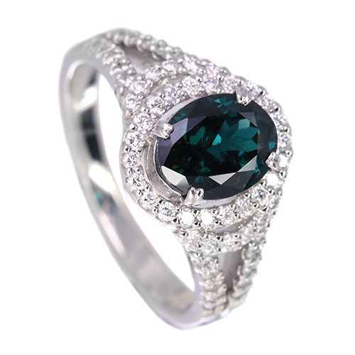 カラーチェンジガーネット 1.7ct ダイヤモンド 0.4ct プラチナ リング 