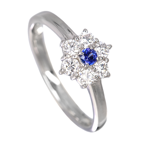 ベニトアイト 0.086ct ダイヤモンド 0.39ct プラチナ リング