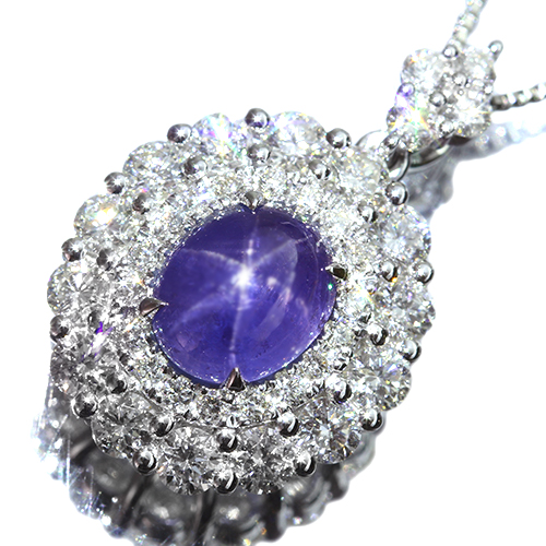 バイオレットスターサファイア 2.6ct ダイヤモンド 1.3ct