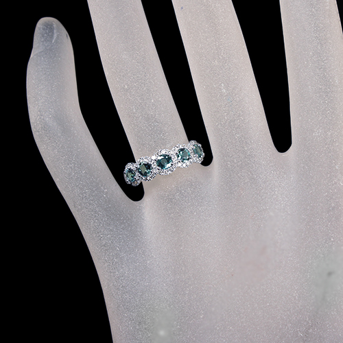 上質✨天然アレキサンドライト❣️計0.60CT❗️プラチナフラワーダイヤリング アレキサンドライト 1.0ct ダイヤモンド 0.7ct プラチナ リング