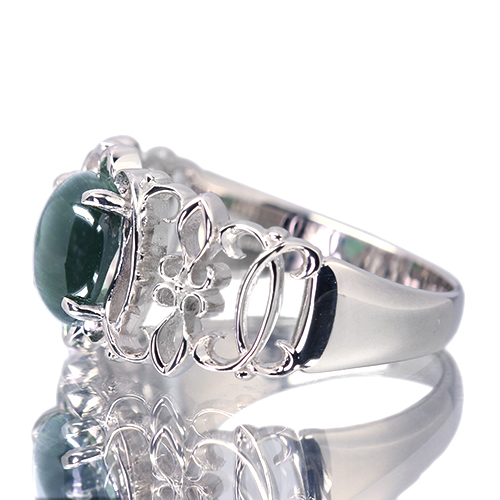 トルマリンキャツアイ 1.3ct プラチナ リング(指輪)【品質保証書