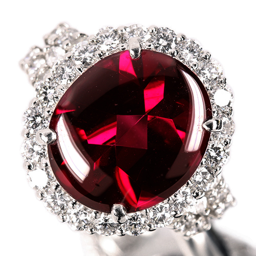 ロードライトガーネット 8.5ct ダイヤモンド 1.3ct プラチナ