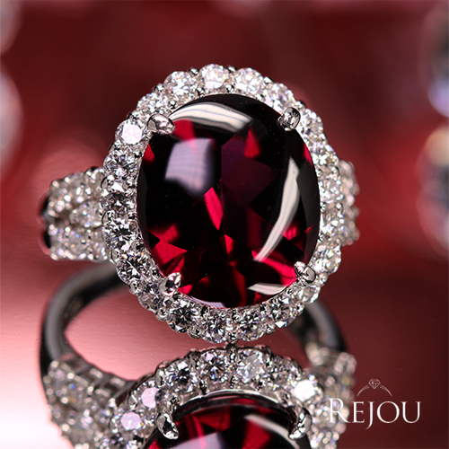 ロードライトガーネット 8.5ct ダイヤモンド 1.3ct プラチナ