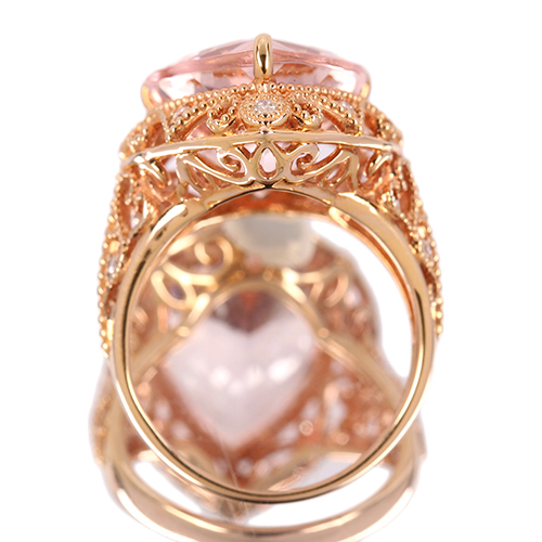 モルガナイト 約10ct ダイヤモンド ピンクゴールド リング(指輪)【品質 ...