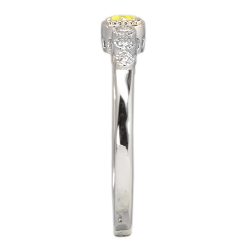 イエローダイヤモンド 0.208ct/FIY/SI1 ダイヤモンド プラチナ
