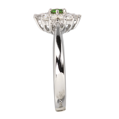 デマントイドガーネット 0.18ct ダイヤモンド 0.8ct プラチナ