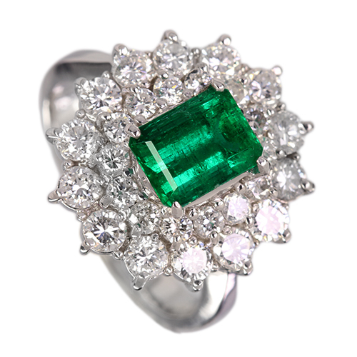 コロンビア産エメラルド(vivid green) 1.1ct ダイヤモンド 1.4ct 