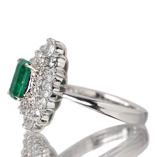 コロンビア産エメラルド(vivid green) 1.1ct ダイヤモンド 1.4ct 