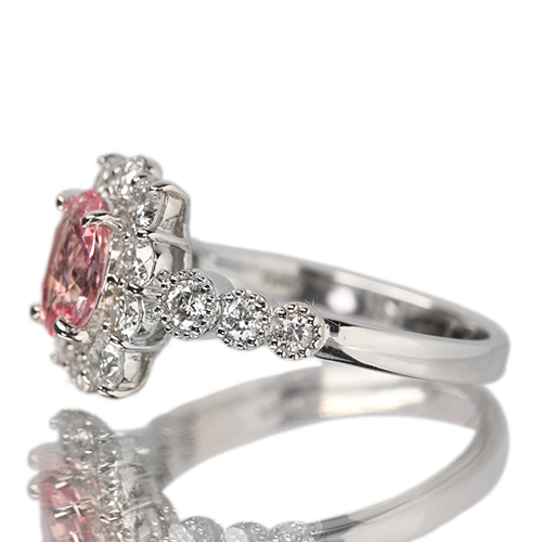 パパラチアサファイア 約1ct ダイヤモンド 0.84ct プラチナ