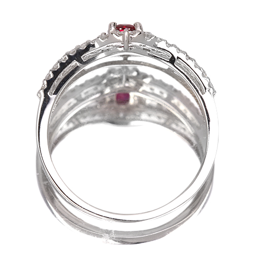 非加熱ピジョンブラッドルビー 0.32ct ダイヤモンド 0.5ct