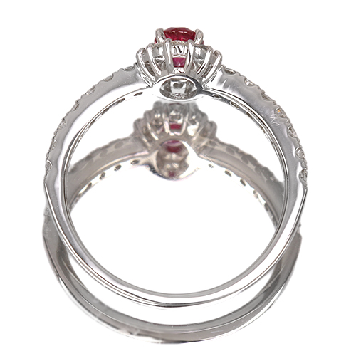 ネオンピンクスピネル 0.8ct ダイヤモンド 0.5ct プラチナ