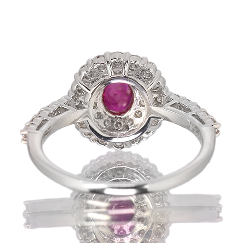 ピジョンブラッドルビー 0.5ct ダイヤモンド 0.6ct プラチナ