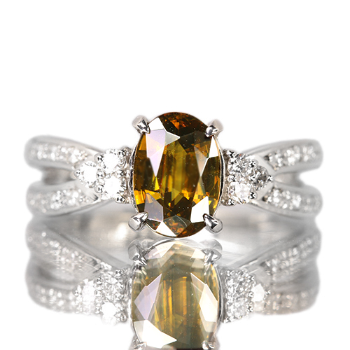 新着＞スフェーン 1.7ct ダイヤモンド プラチナ リング(指輪