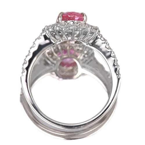 パパラチアサファイア 1.4ct ダイヤモンド .0.7ct プラチナ