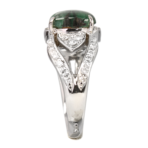 トラピッチェエメラルド 1.6ct ダイヤモンド 0.4ct プラチナ