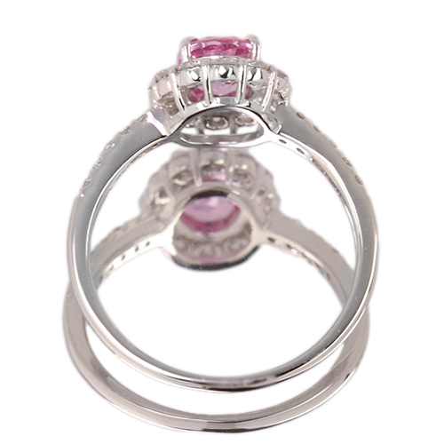 パパラチアサファイア 1.0ct ダイヤモンド 0.4ct プラチナ リング(指輪