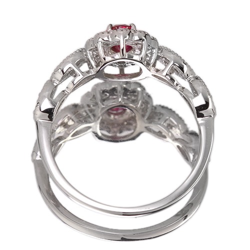 専用JE28★高級 非加熱ピジョンブラッドルビー0.24ct リング 鑑付 非加熱ピジョンブラッドカラールビー ダイヤモンドリング R