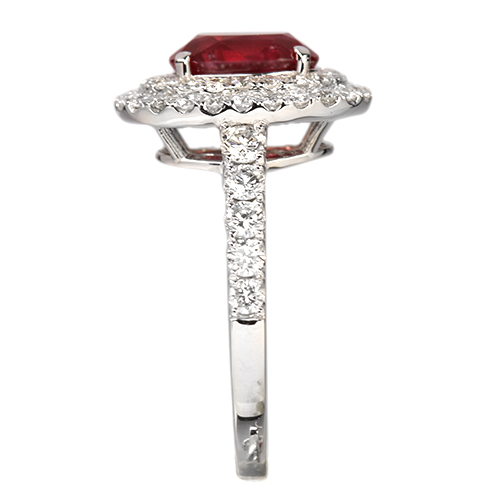 非加熱ピジョンブラッドルビー 2ct ダイヤモンド 約1ct プラチナ 非加熱ピジョンブラッドルビー 2ct ダイヤモンド 約1ct プラチナ