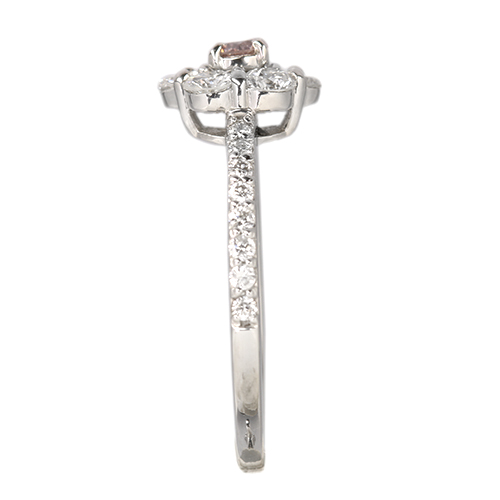 ピンクダイヤモンド 0.11ct/FP/I1 ダイヤモンド 0.6ct プラチナ リング