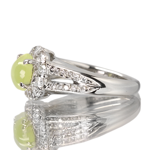 第364回抽選販売＞クリソベリルキャッツアイ 1.1ct ダイヤモンド 0.5ct