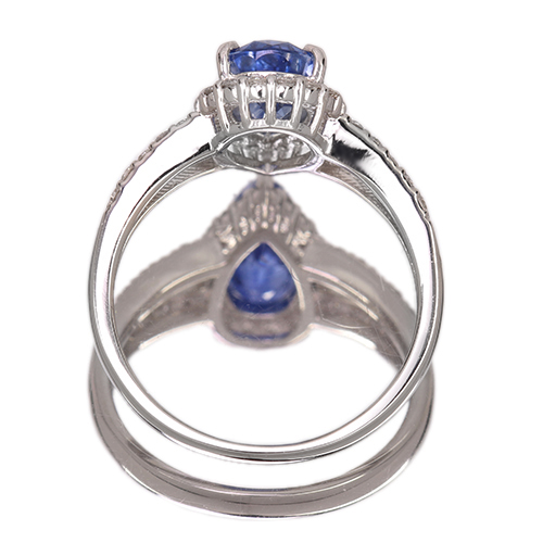 コーンフラワーブルーサファイア 1.8ct ダイヤモンド プラチナ