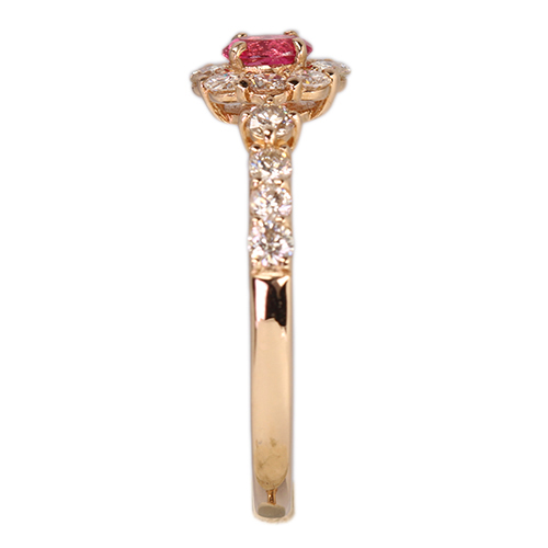 ネオンピンクスピネル 0.17ct ダイヤモンド0.4 ct ピンクゴールド