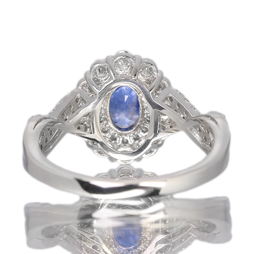 ロイヤルブルーサファイア 0.8ct ダイヤモンド 0.7ct プラチナ リング 