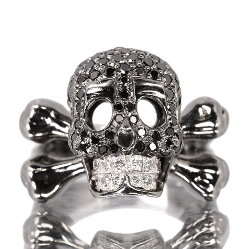 ブラックダイヤモンド 0.8ct ダイヤモンド ホワイトゴールド リング