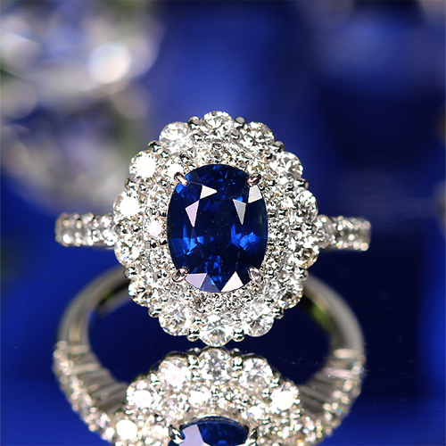 ブルーサファイア　ダイヤモンド　リング　1.092ct　0.2ct　プラチナ新品参考金額41万円程度