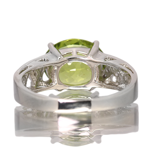 ペリドット 3.5ct ダイヤモンド プラチナ リング(指輪)【品質保証書