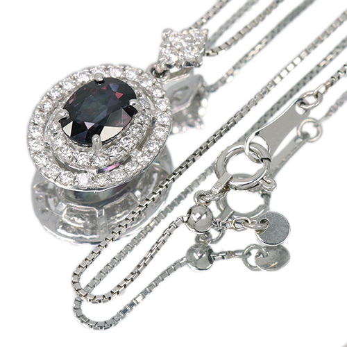 カラーチェンジガーネット 1.3ct ダイヤモンド 0.4ct プラチナ 