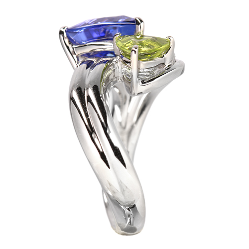 タンザナイト 約3ct ペリドット 0.8ct ダイヤモンド プラチナ