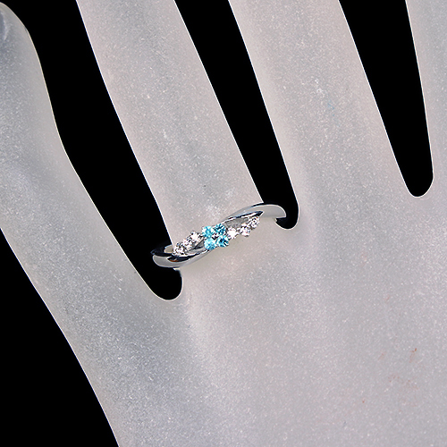 パライバトルマリン ダイヤモンド プラチナ リング(指輪)【品質保証書