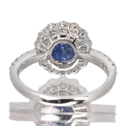 ブルーサファイア(vivid deep blue) 2.5ct ハートアンドキューピッドダイヤモンド(H&C) 0.7ct プラチナ リング(指輪)【品質保証書/GRS宝石鑑別書】  即納ジュエリー ジュエリー通販リジュー | レアストーン・高級ジュエリーオンラインショップ