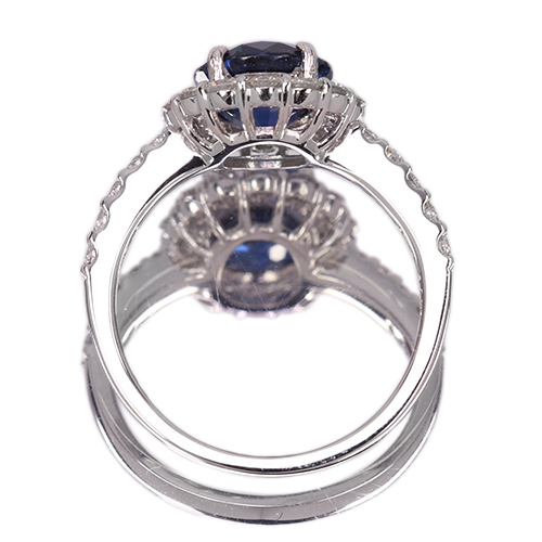 ブルーサファイア(vivid deep blue) 2.5ct ハートアンドキューピッドダイヤモンド(Hu0026C) 0.7ct プラチナ リング(指輪)【品質保証書/GRS宝石鑑別書】  即納ジュエリー ジュエリー通販リジュー | レアストーン・高級ジュエリーオンラインショップ